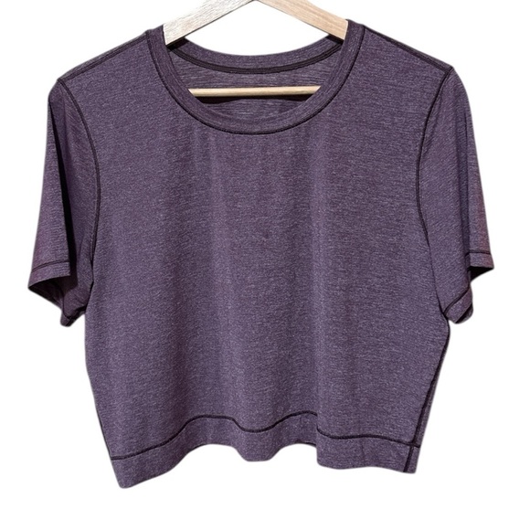 EUC - Lululemon - Run the Say Short Sleeve - Heathered dark adobe - size 10 - Picture 5 of 8